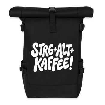 Ctrl Alt Coffee Design - Roll Top Backpack - black - Front