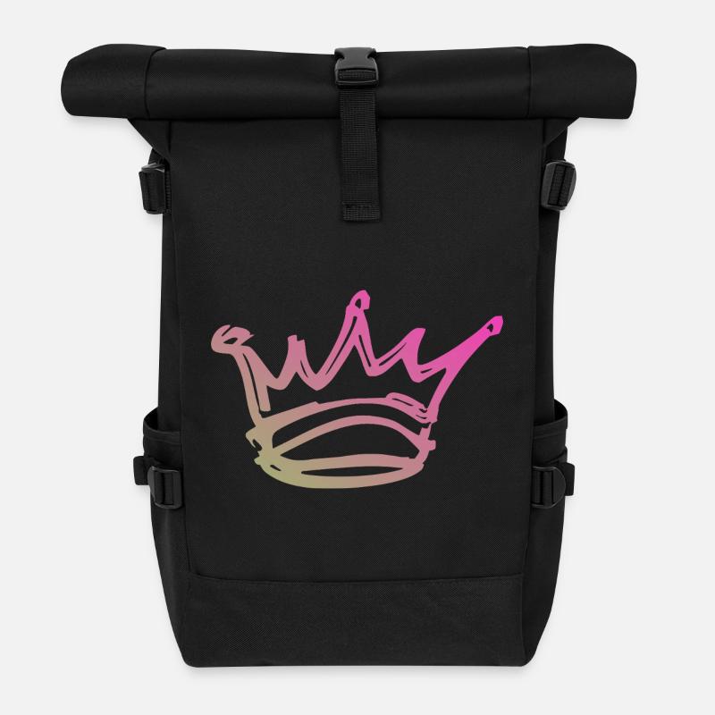Gradient Kronen-Skizze - Rolltop Rucksack - Schwarz