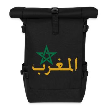 Étoile marocaine et calligraphie arabe - Sac à dos roll top - noir - Devant