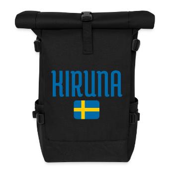 Kiruna with the Swedish Flag - Roll Top Backpack - black - Front