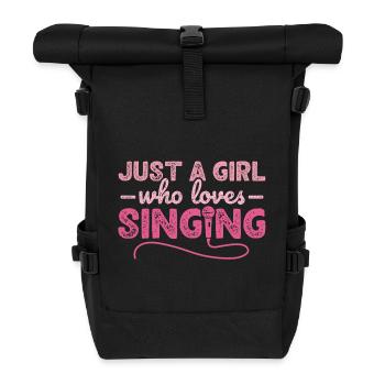 Nur ein Mädchen, das gerne Karaoke-Sängerin singt - Rolltop Rucksack - Schwarz - Vorne