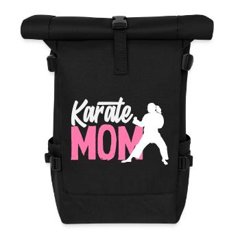Karate Mom Martial Arts Mother Fighter Women - Roll Top Backpack - black - Front