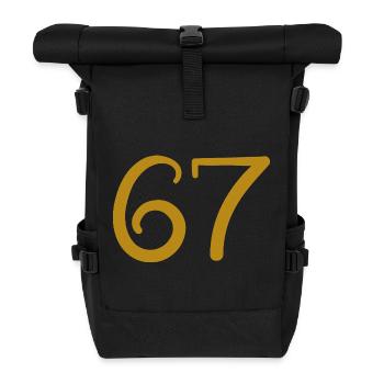 67 - Roll Top Backpack - black - Front