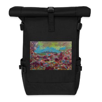 Chaos de vitraux de couleurs - Sac à dos roll top - noir - Devant