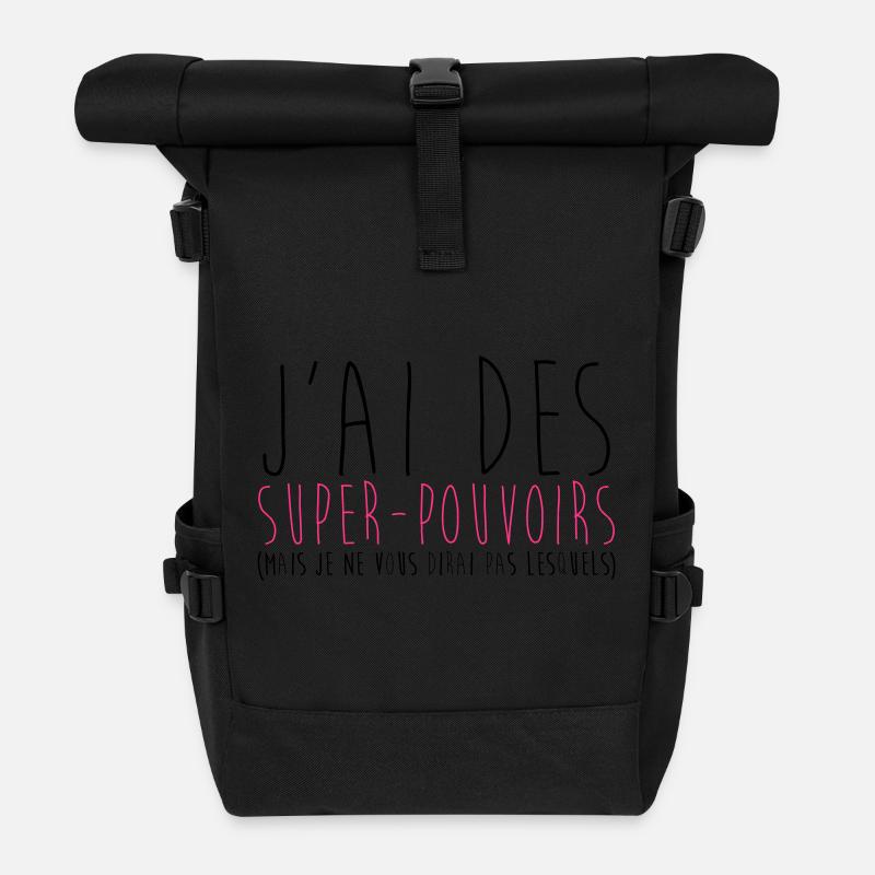 super pouvoirs - Sac à dos roll top - noir