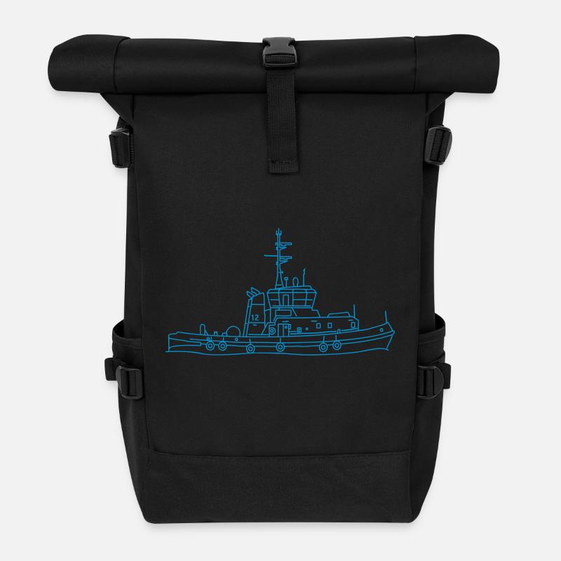 Schlepper Schleppschiff - Rolltop Rucksack - Schwarz