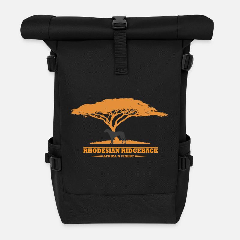 Rhodesian Ridgeback Design - Roll Top Backpack - black