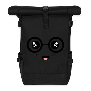 Nerdy Face - Roll Top Backpack - black - Front