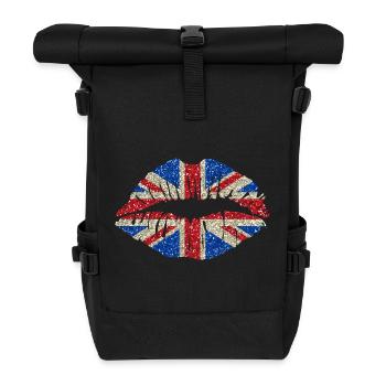 Sexy Lippen Großbritannien England Union Jack - Rolltop Rucksack - Schwarz - Vorne