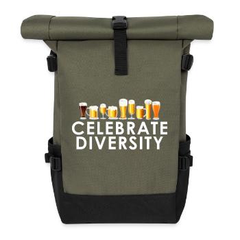 Celebrate Diversity - Roll Top Backpack - olive/black - Front