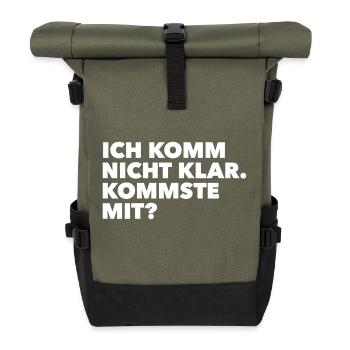 Nicht-Klar-Kommer - Rolltop Rucksack - Olive/Schwarz - Vorne