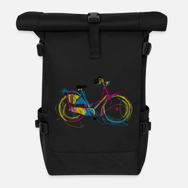 Fahrrad - Rolltop Rucksack - Schwarz