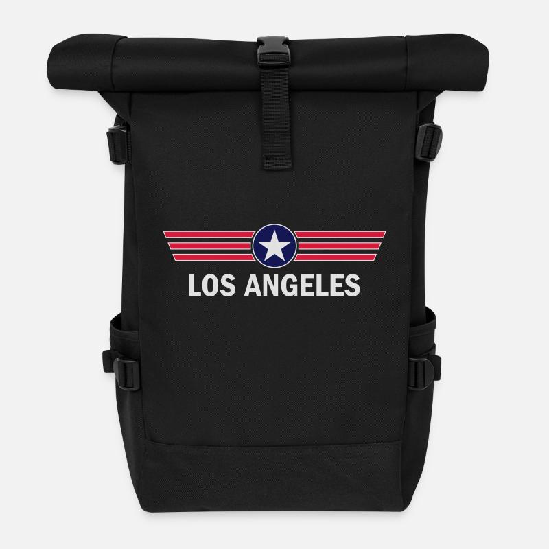 Los Angeles - Rolltop Rucksack - Schwarz