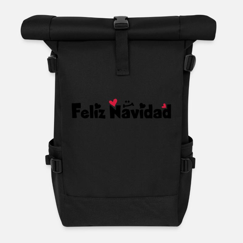 Feliz Navidad Frohe Weihnachten - Rolltop Rucksack - Schwarz