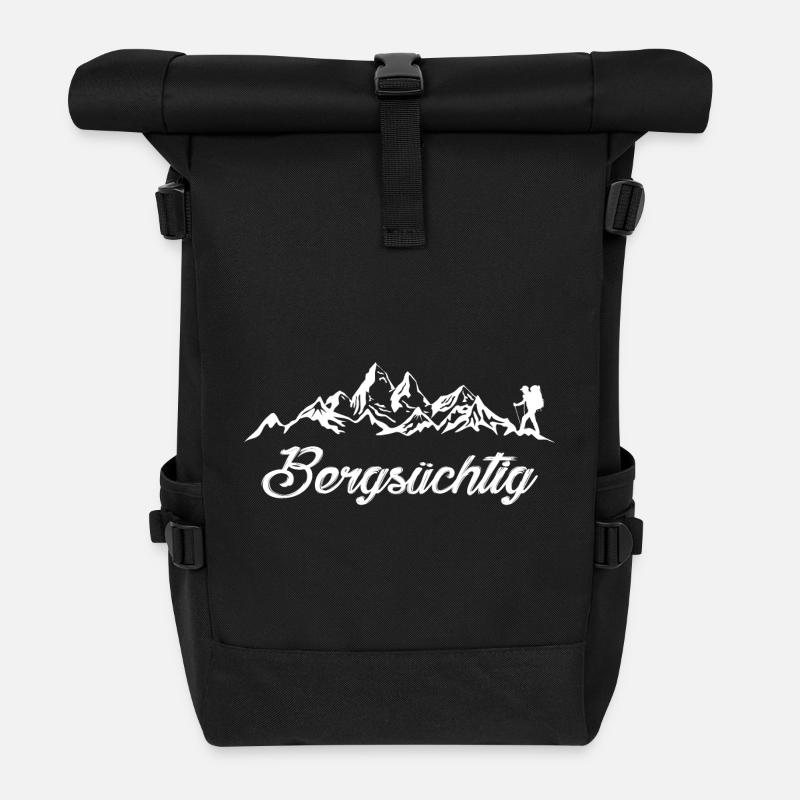 Bergsüchtig - Rolltop Rucksack - Schwarz