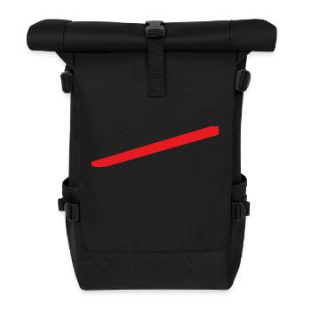 Ligne rouge du panneau de la ville - Sac à dos roll top - noir - Devant