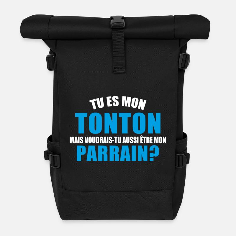 Möchtest du mein Patenonkel sein? - Rolltop Rucksack - Schwarz