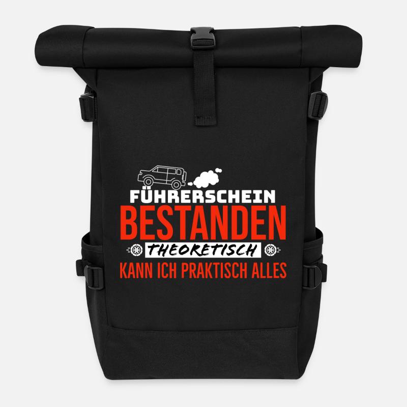 Führerschein Bestanden 2022 - Rolltop Rucksack - Schwarz