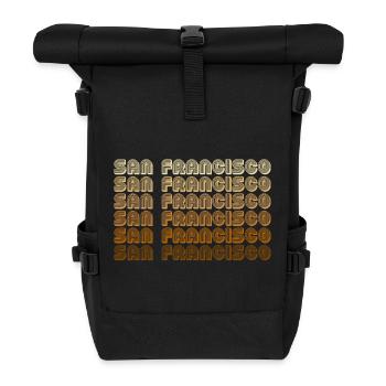 San Francisco California - Roll Top Backpack - black - Front