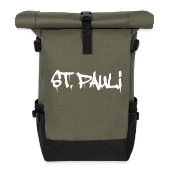 St. Pauli Hamburg Sankt Pauli - Roll Top Backpack - olive/black - Front