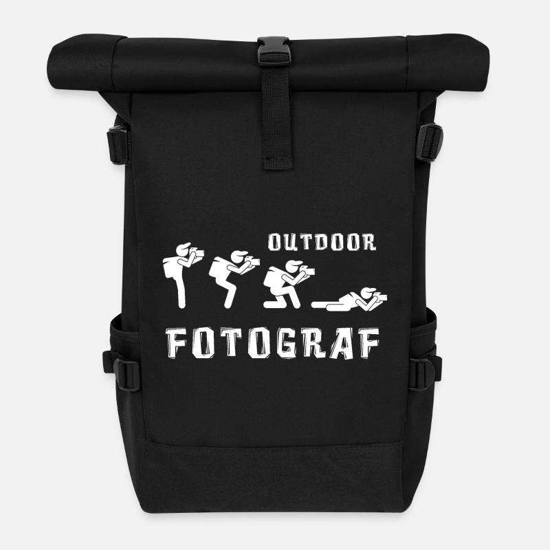 Outdoor Fotograf - Rolltop Rucksack - Schwarz