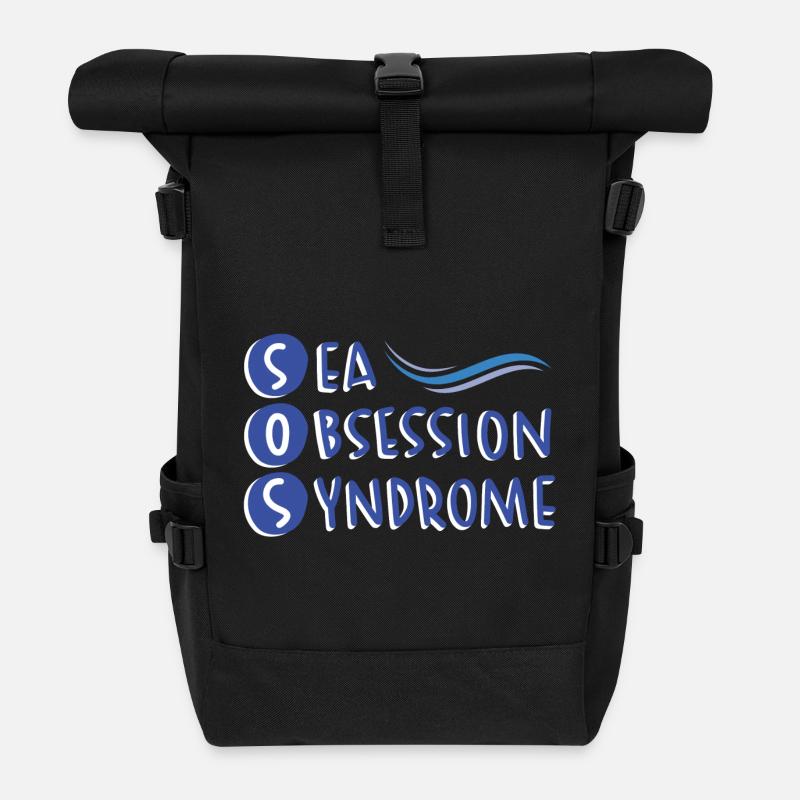 Humor Wohlbefinden Meer - Rolltop Rucksack - Schwarz