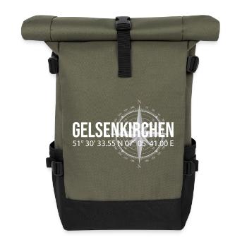 Koordinaten Gelsenkirchen - Rolltop Rucksack - Olive/Schwarz - Vorne