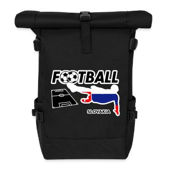 Fußball Fieber Slowakei - Rolltop Rucksack - Schwarz - Vorne