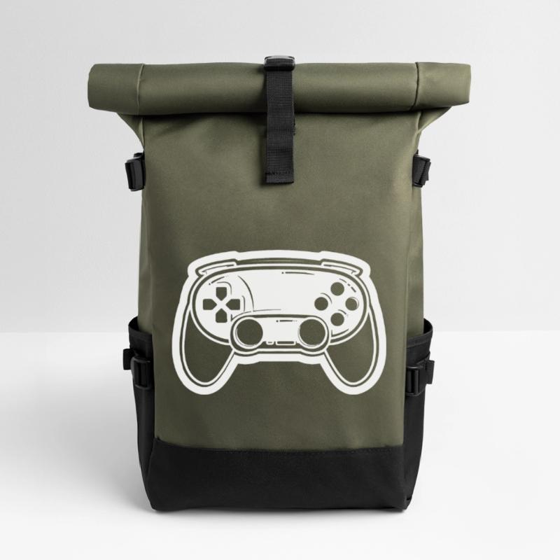 Videospiel Controller Zeichnung Rolltop Rucksack
