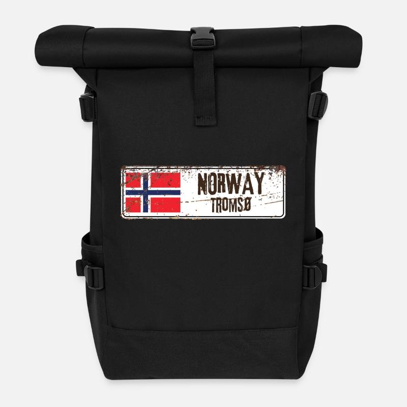 Tromsø, Norwegen - Rolltop Rucksack - Schwarz