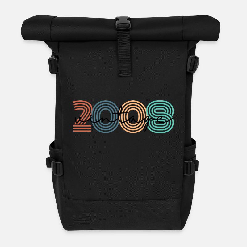 2008 vintage rétro - Sac à dos roll top - noir