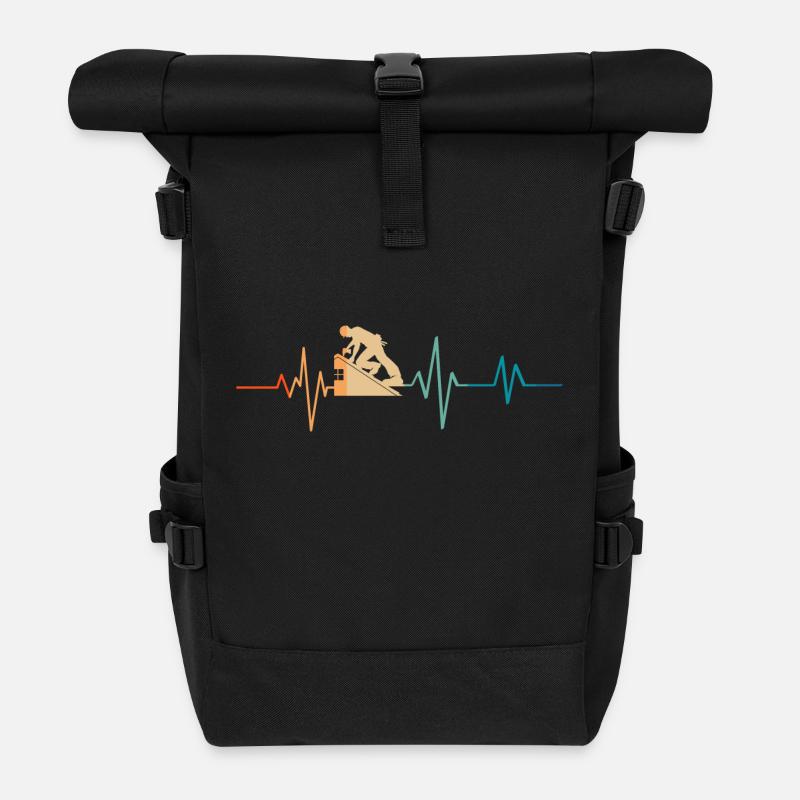 Battement de coeur rétro couvreur - Sac à dos roll top - noir