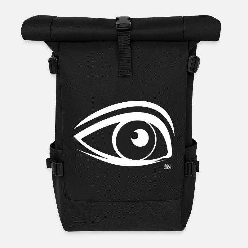 Eye - Roll Top Backpack - black