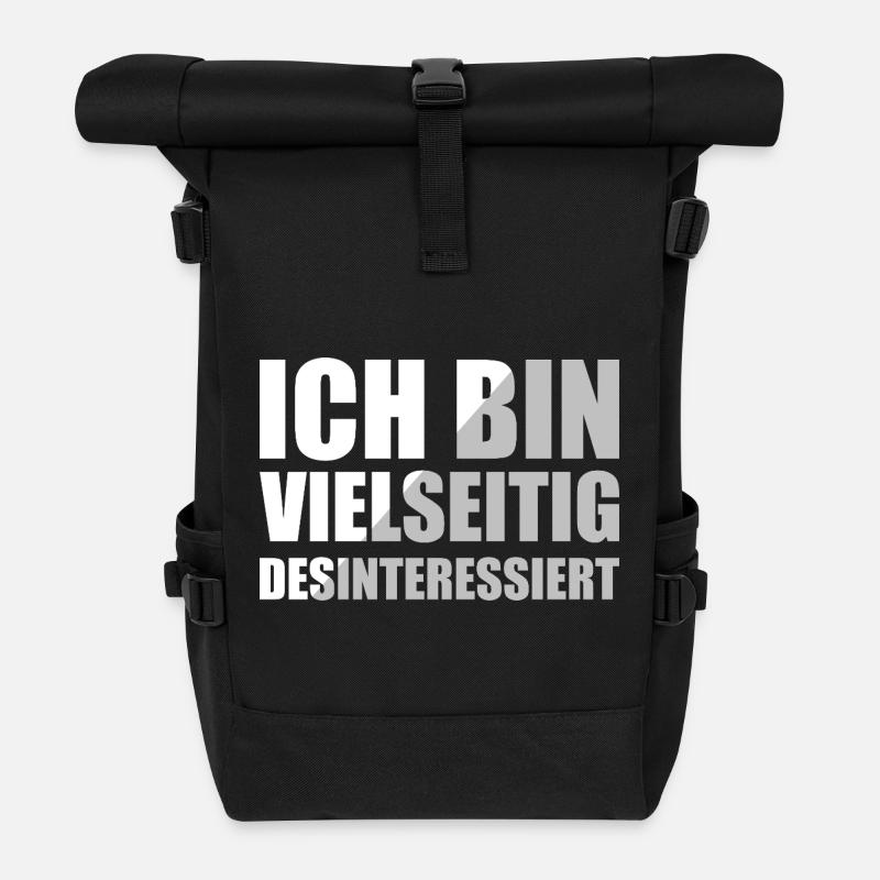 Ich Bin Vielseitig Desinteressiert - Rolltop Rucksack - Schwarz