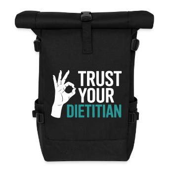 Registrierter Ernährungsberater mit Zertifizierung als Ernährungsberater (Registered Dietitian Certified Counselor) - Rolltop Rucksack - Schwarz - Vorne