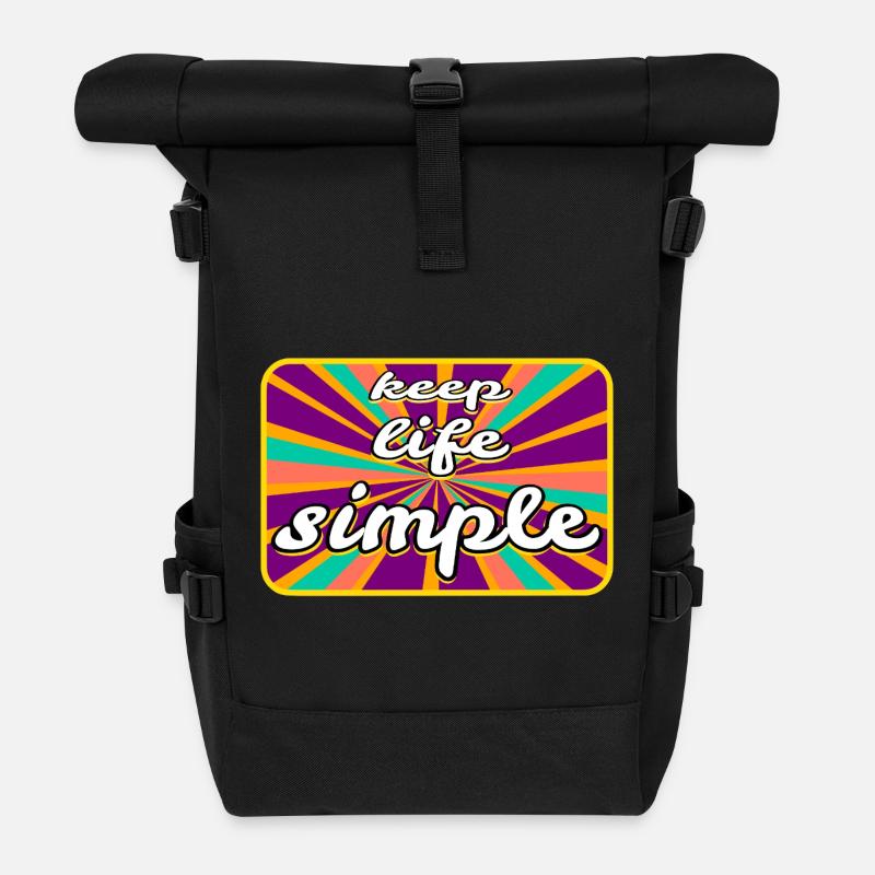 Vie simple - Sac à dos roll top - noir