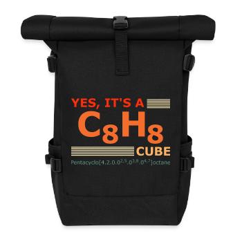 C8H8 Cubane – Yes it's a Cube retro Chemie - Rolltop Rucksack - Schwarz - Vorne
