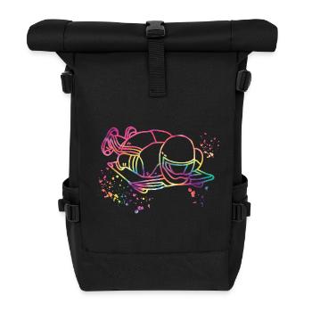 Skeleton Bobsleigh Winter Sports Sled - Roll Top Backpack - black - Front