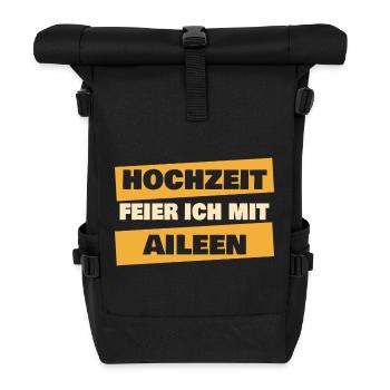 Geschenk für Aileen - Rolltop Rucksack - Schwarz - Vorne