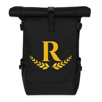 r - Roll Top Backpack - black - Front