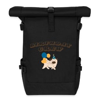 Birthday Crew - Rolltop Rucksack - Schwarz - Vorne