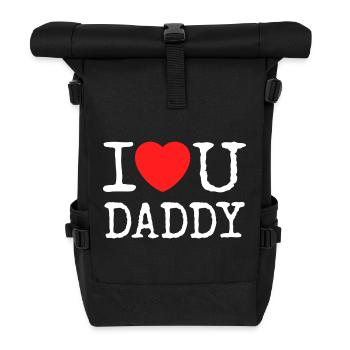Ich liebe dich Papa-Shirt - Rolltop Rucksack - Schwarz - Vorne