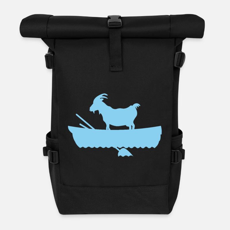 G.O.A.T. Ziege im Boot - Rolltop Rucksack - Schwarz