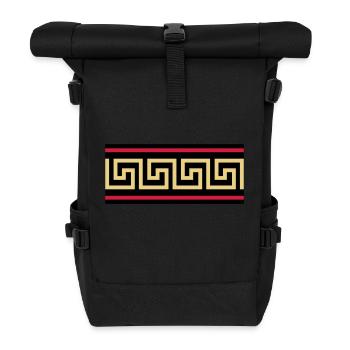 Greek Key - Roll Top Backpack - black - Front