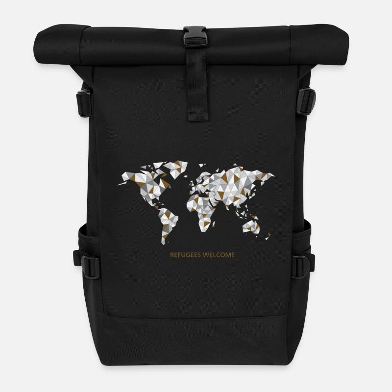 refugees welcome - Rolltop Rucksack - Schwarz