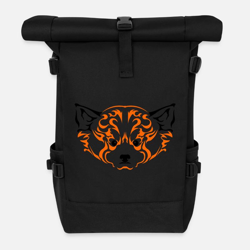 Panda1-roux - Sac à dos roll top - noir