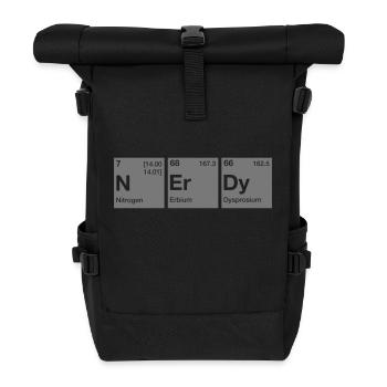 Nerdy Periodensystem Wort - Rolltop Rucksack - Schwarz - Vorne