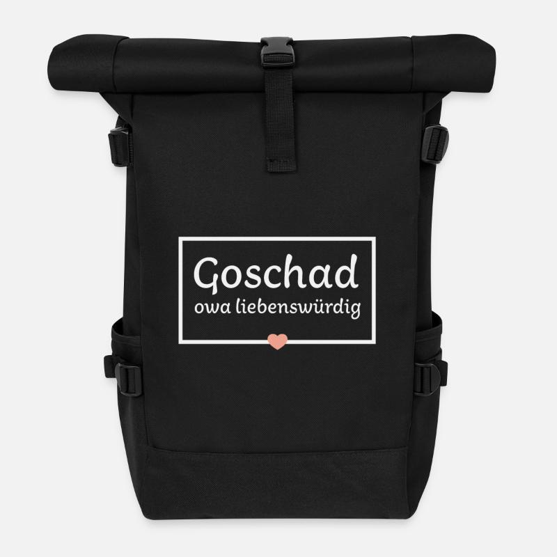 Goschad oba Liebenwert - Rolltop Rucksack - Schwarz