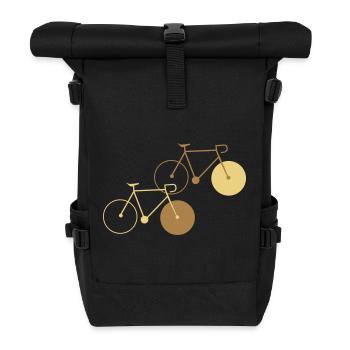 bike fixie fahrrad cycling sommer radsport rad - Rolltop Rucksack - Schwarz - Vorne