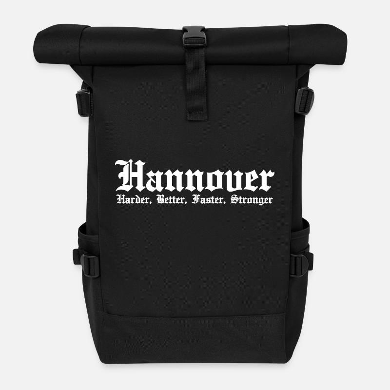 Hannover Harder Better Faster Stronger Stadt - Rolltop Rucksack - Schwarz